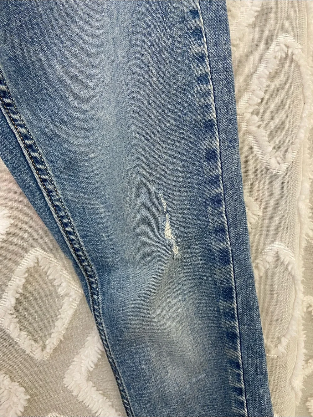 Justice Light Blue Jegging Jeans with Subtle Distressing Mid Rise